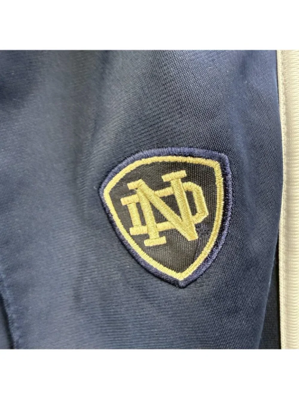 Notre Dame Fighting Irish Pants Men Large Blue NCAA Football Adidas Warm Up